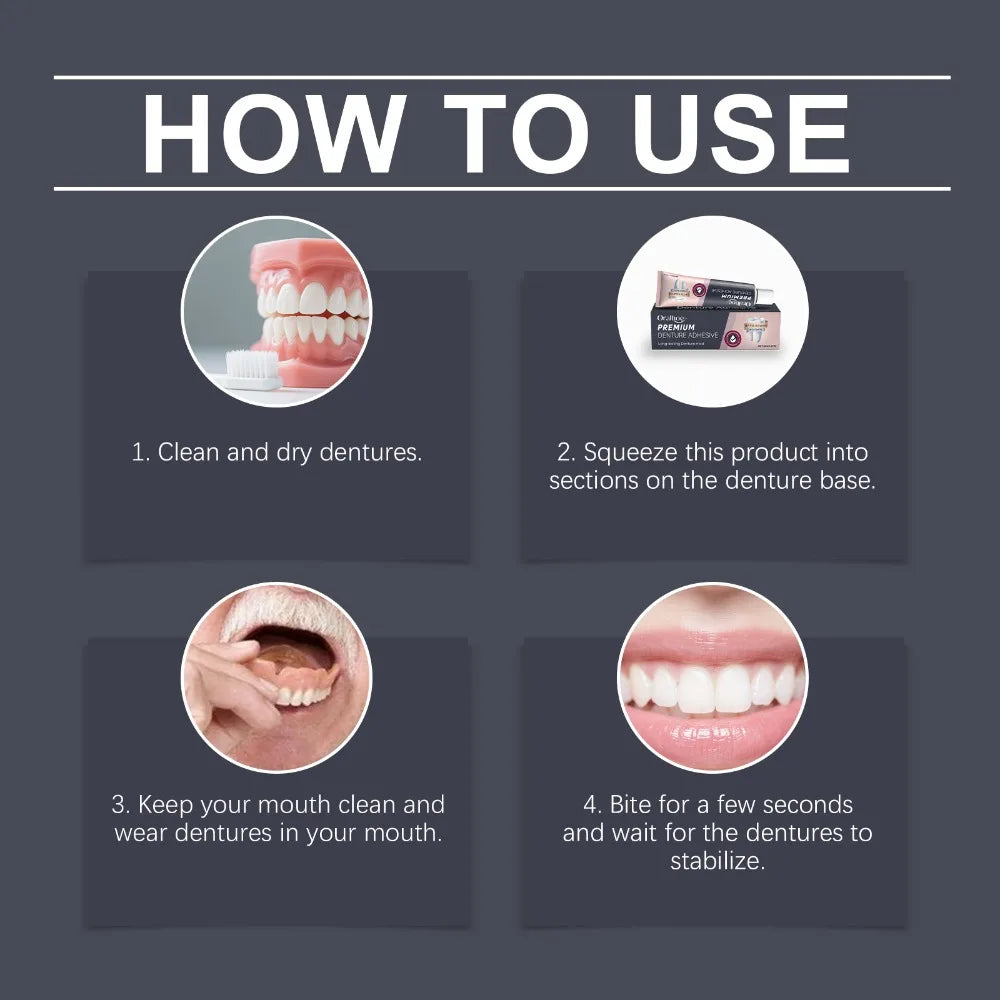 Comfort Denture Adhesives Glue Teeth Care Thermoplastic Denture Silicone Reline Kit Adhesive Cushion Friction Fixed Dentures. Peaceful Pleasures Health and Wellness