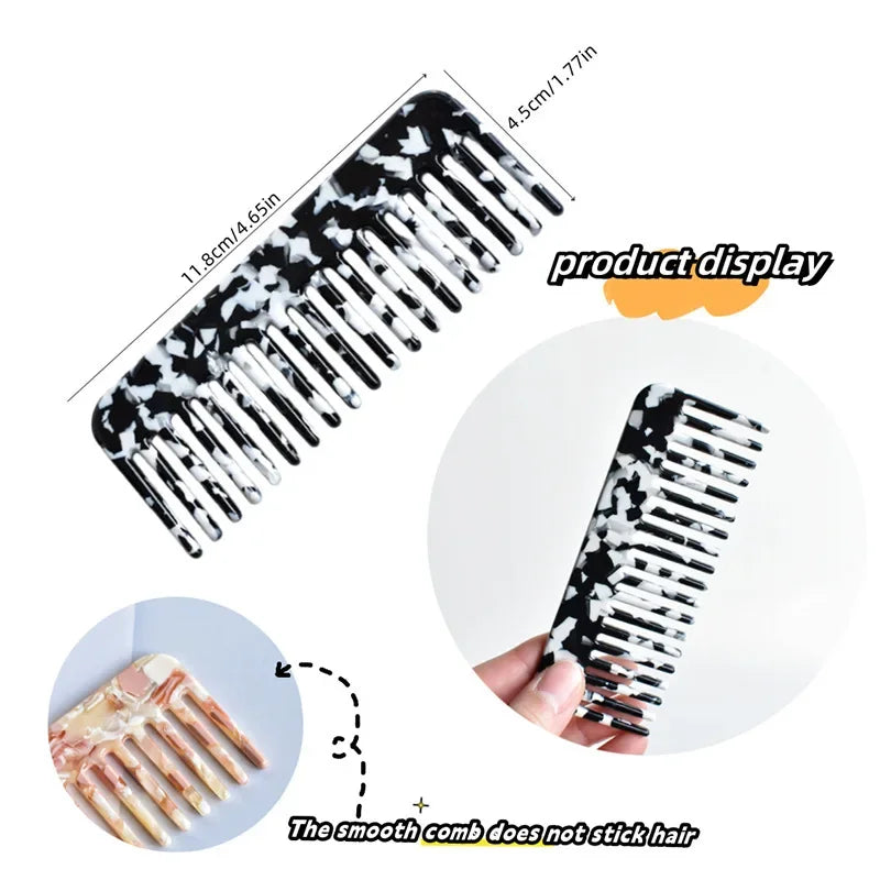 Wide Teeth Acetate Hair Comb – Anti-Static & Portable