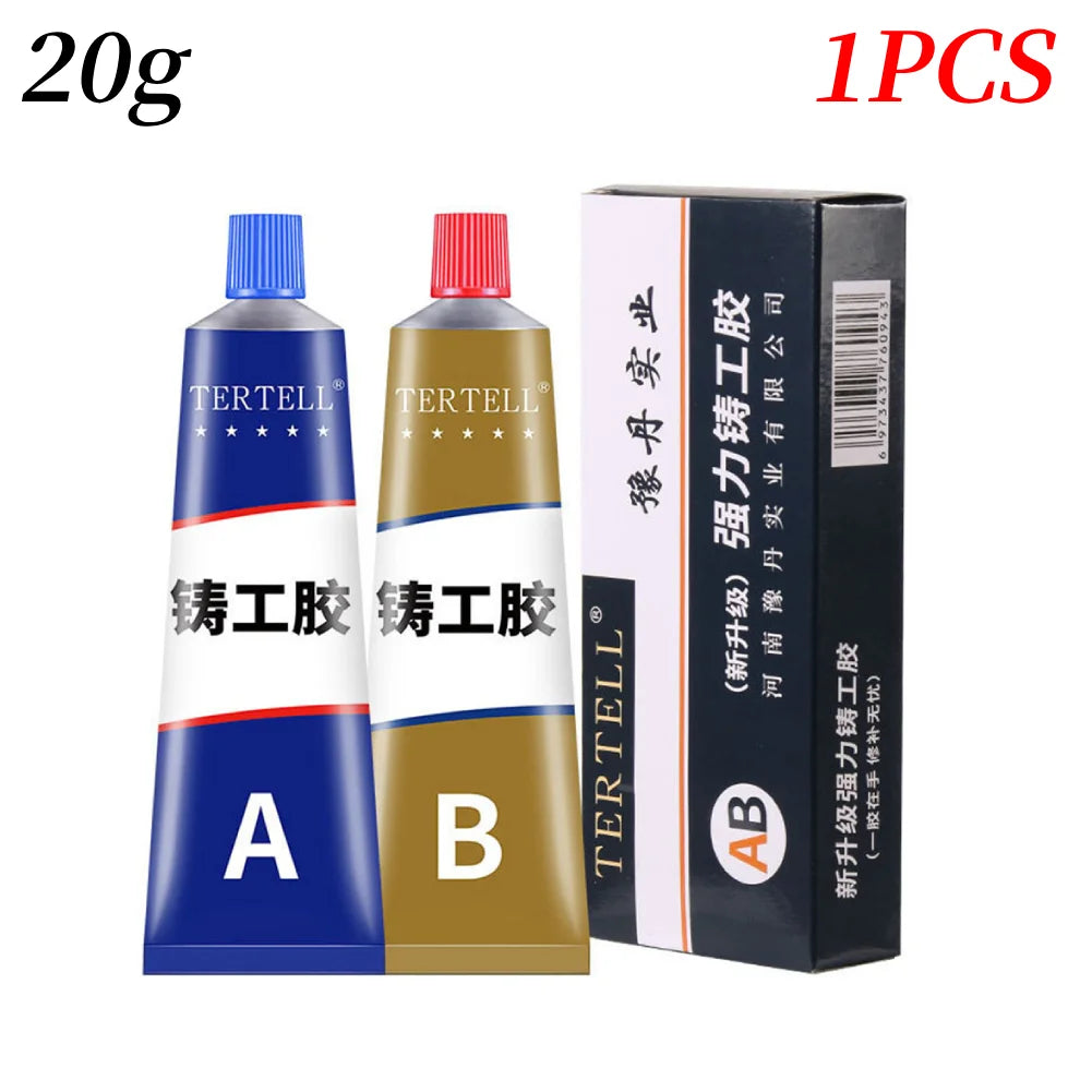 Cold Welding Glue Metal Repair Glue Heat-resistant AB Sealant High-strength Magic Plastic Repair Casting Adhesive Epoxy Resin Peaceful Pleasures Health and Wellness 20g 1PCS