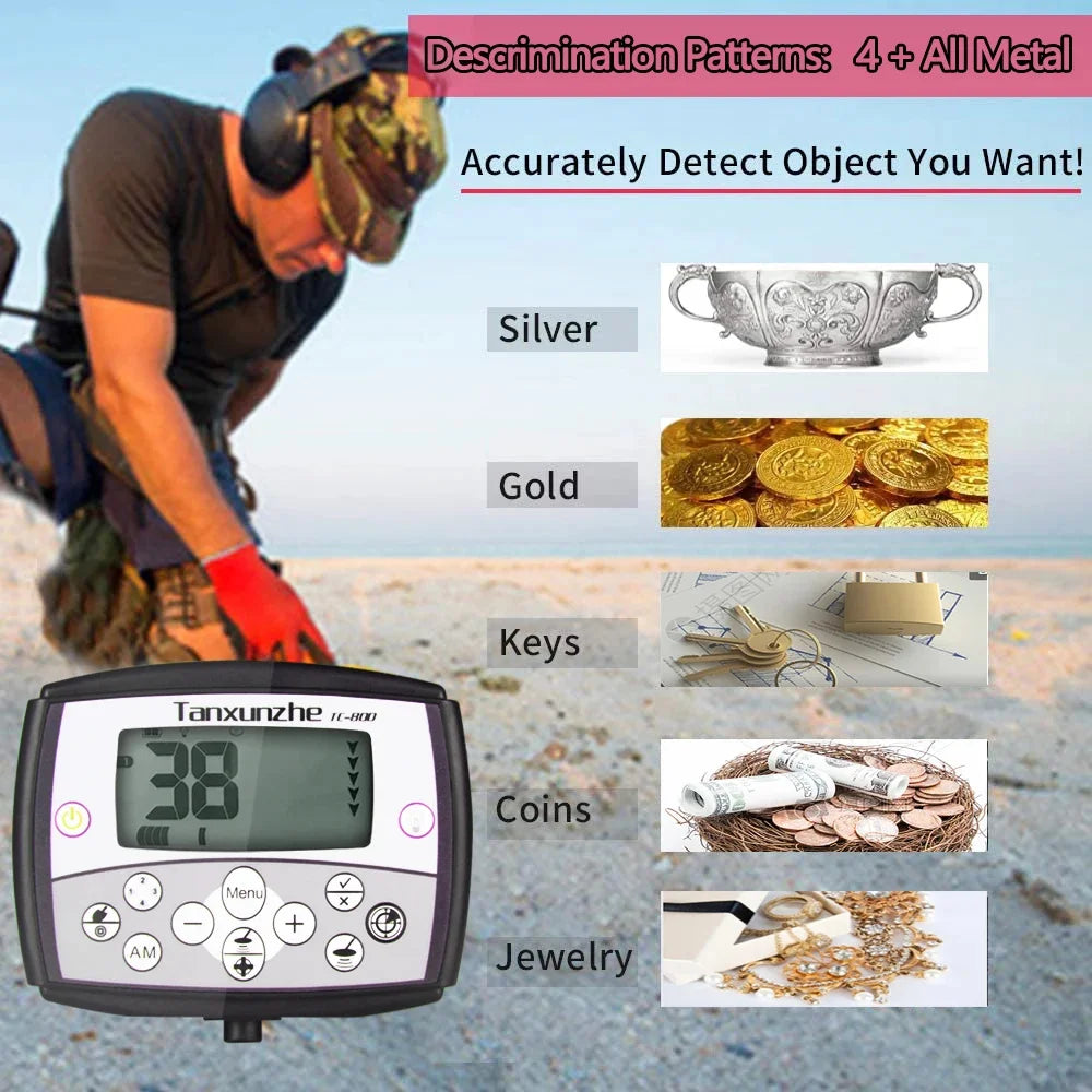 TC-800 Metal Detector Professional High sensitivity Gold Detector Treasure With Single frequency technology Peaceful Pleasures Health and Wellness