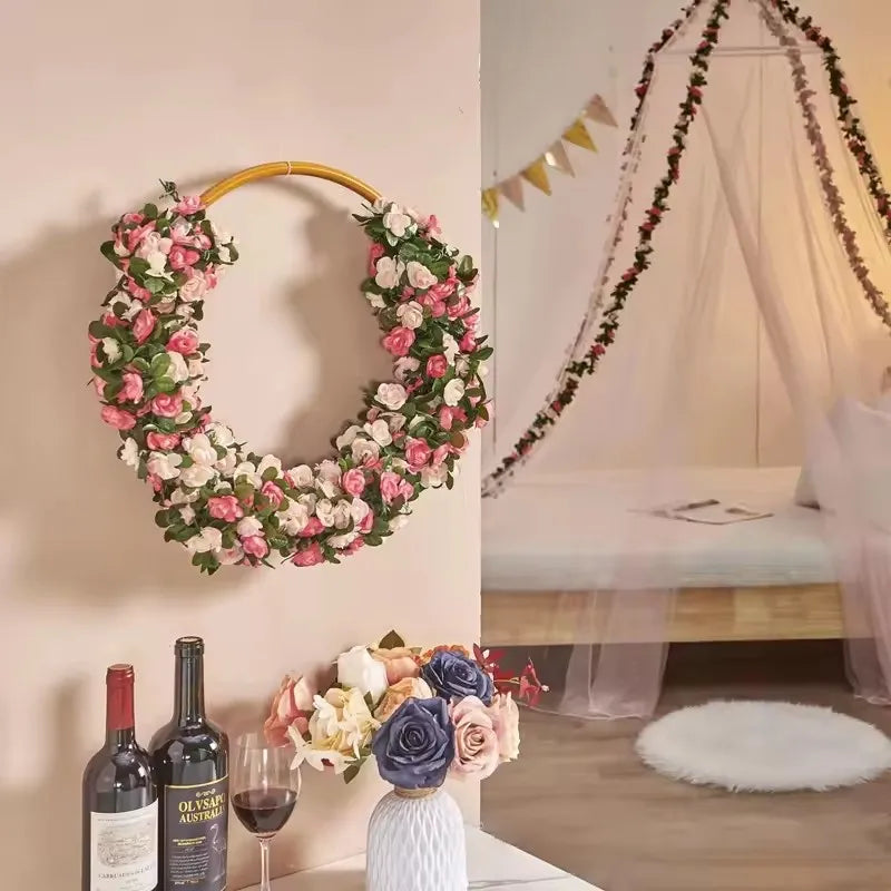 Artificial Silk Rose Vine Garland 2.4m | Wedding & Home Decor