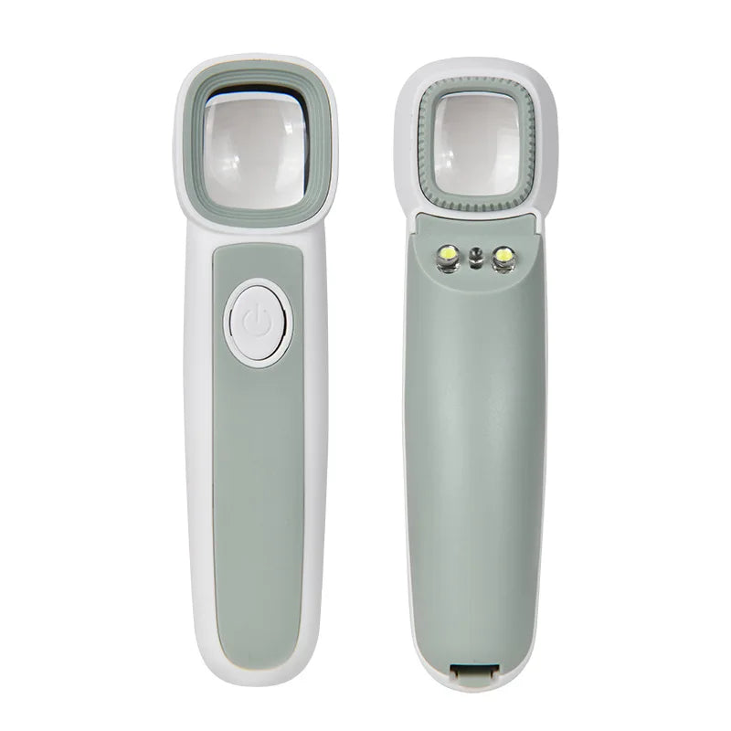 Handheld Magnifier 2Led Light 1Uv Currency Verification Square Lens Antique Jewelry Appraisal Collection Magnifying Glass Peaceful Pleasures Health and Wellness 4