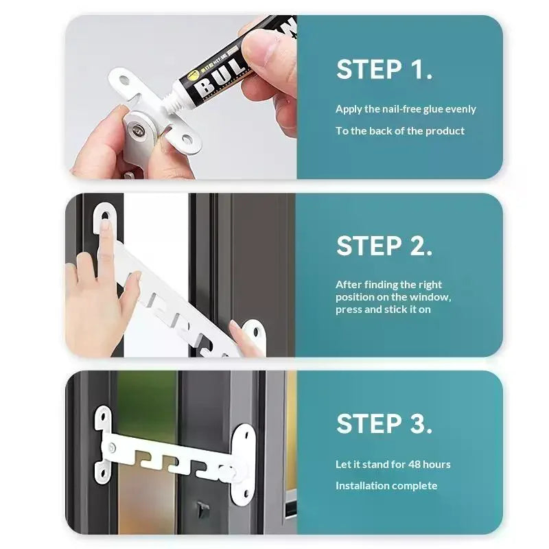 Adjustable Casement Window Stopper Lock & Sash Stay Latch
