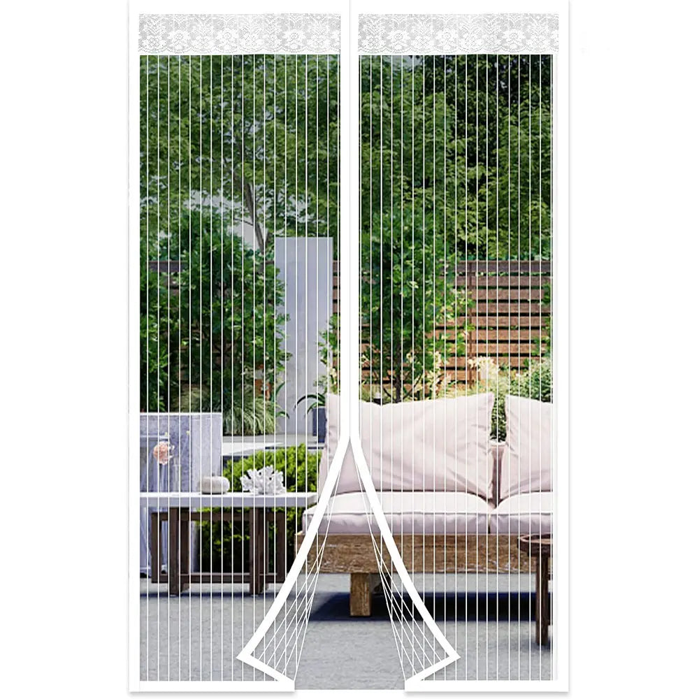 1/3/5pcs Magnetic Screen Door Self Sealing Hands Free Mesh Partition Keeps Bugs Out Pets and Kids Friendly Pending Keep Close Peaceful Pleasures Health and Wellness Lace White 210cmx100cm 3pc