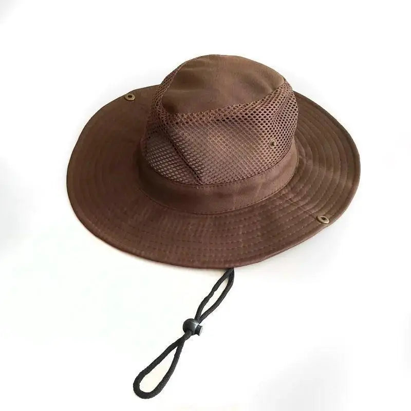 Men's Wide Brim Knight Sun Hat Monochrome Matte Outdoor Fisherman Cap