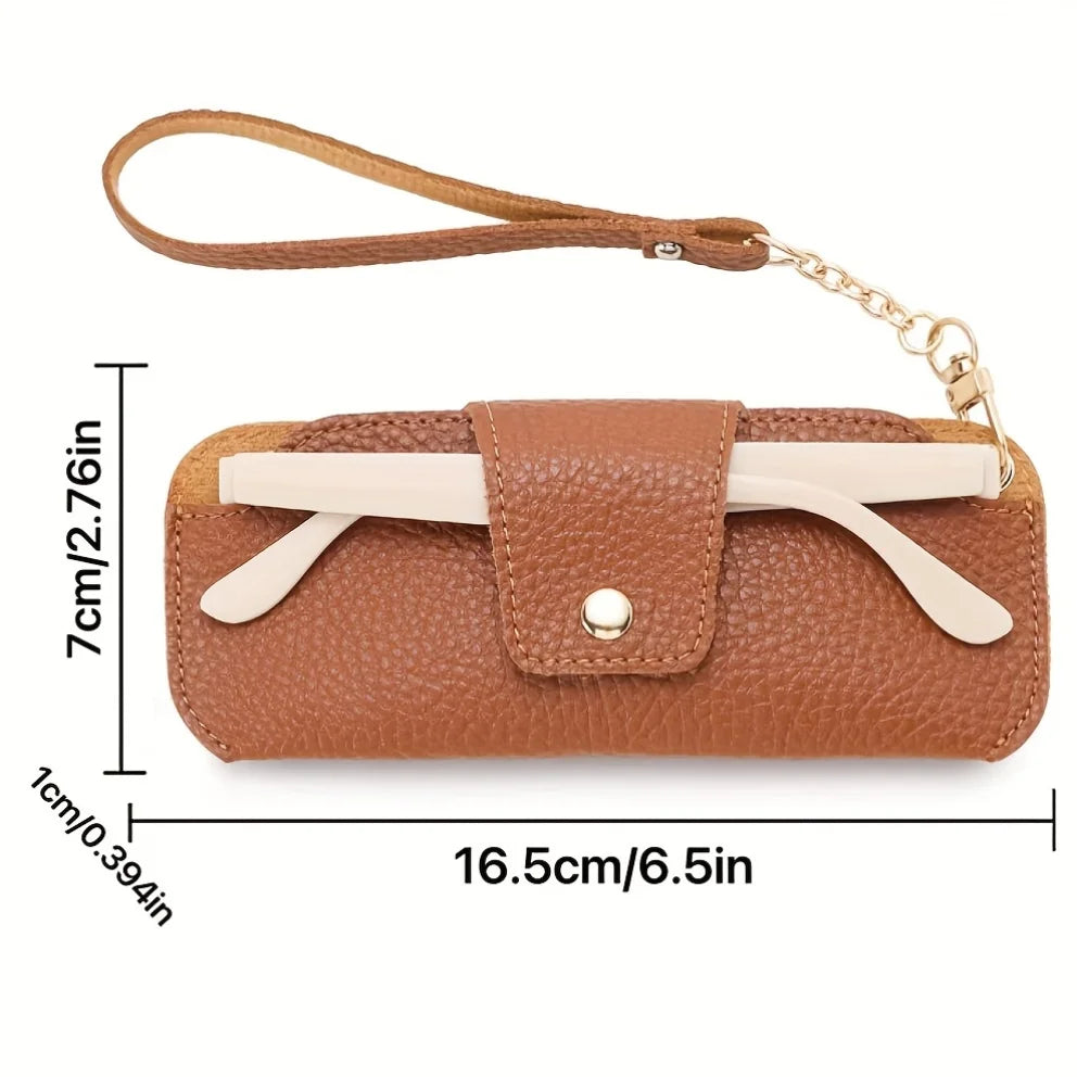 Slim PU Leather Sunglass Case with Wrist Strap | Travel