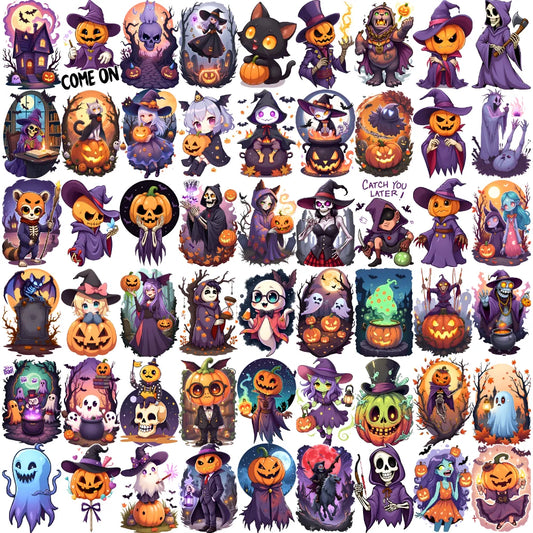 63pcs Halloween Temporary Tattoos – Witch, Ghost & Black Cat Temporary Tattoo Stickers Oasis Select