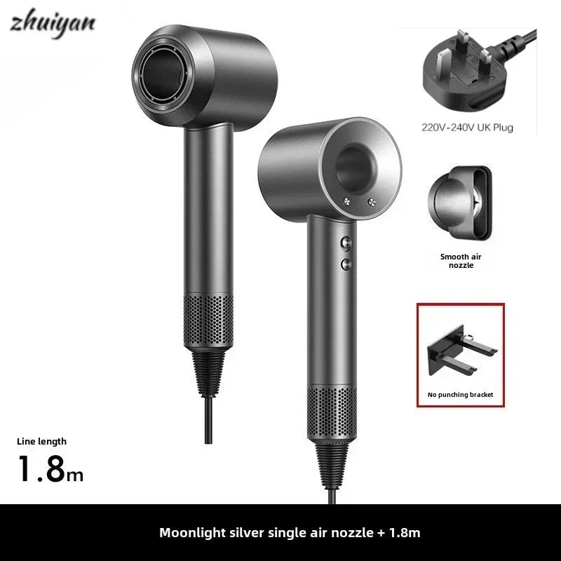 2026 Negative Ion with Air Collecting Scattering Nozzle Salon Tool for Home Travel Professional Leafless Wall-mounted Hair Dryer Peaceful Pleasures Health and Wellness grey UK