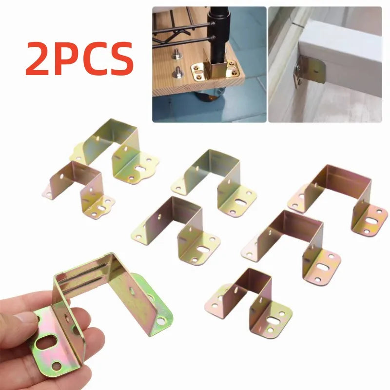 U-Shaped Metal Bed Frame Bracket Rail Hook Connector – 2 Pack