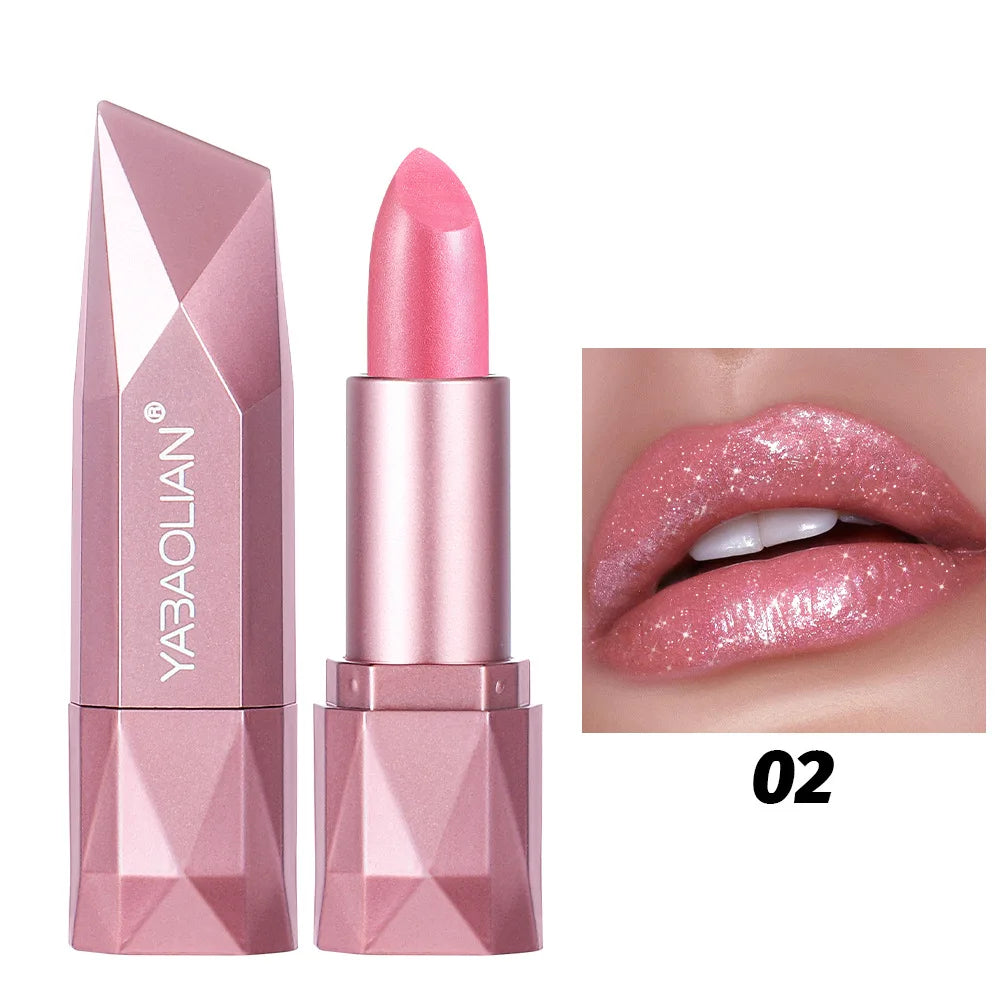 Diamond Shine Pearlescent Glitter Lipstick – High Gloss & Hydrating