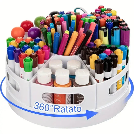 360 Rotating Desk Organizer 7 Removable Bins Multi- Pen Holder Peaceful Pleasures Health and Wellness