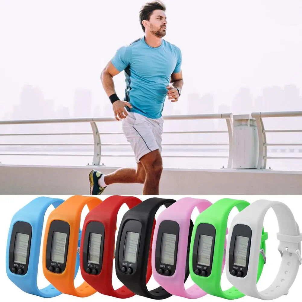Silicone Pedometer Step Counter Watch – Digital LED Fitness Tracker Bracelet Peaceful Pleasures Health and Wellness