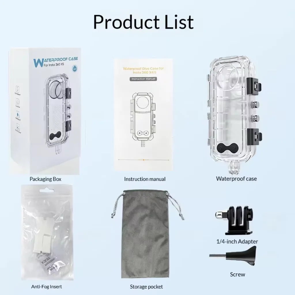 Insta360 X5/X4/X3 Invisible Dive Case | 60M Waterproof Housing