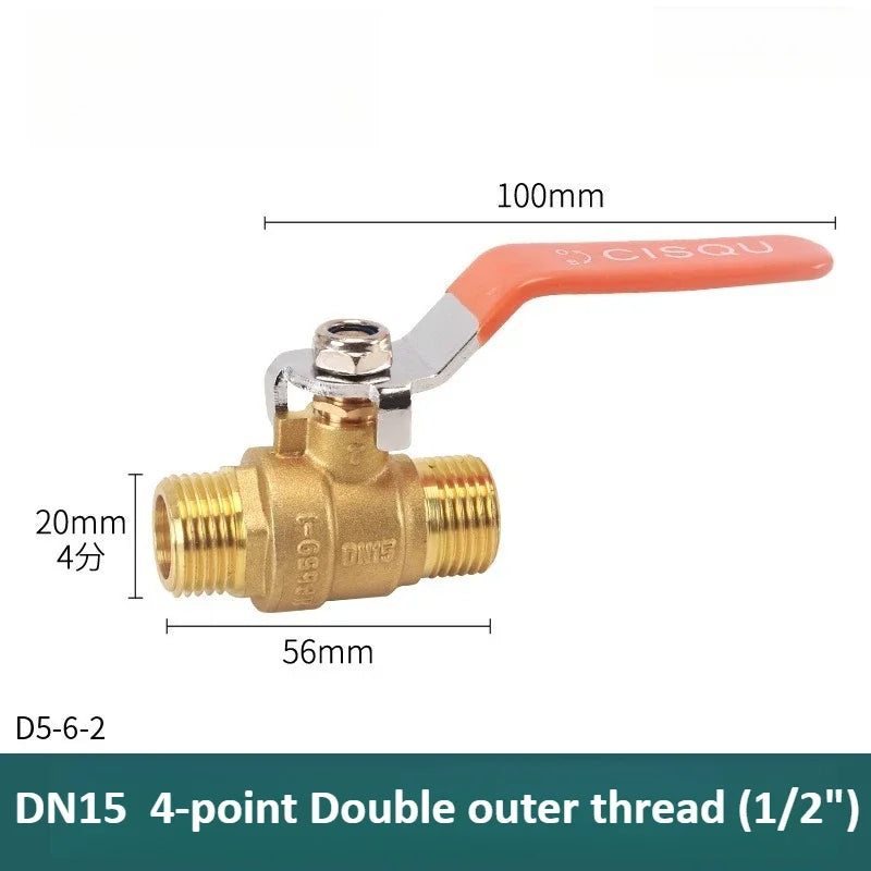 Brass Long Rod Ball Valve ⅛"–1" Threaded Pipe Adapter