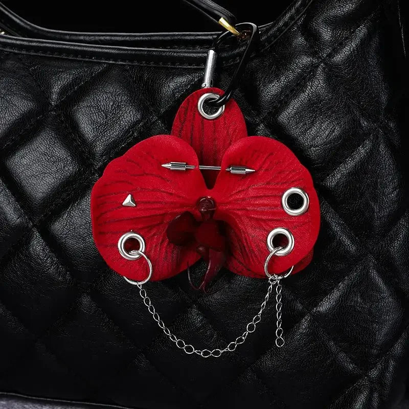 Phalaenopsis Flower Keychain – Floral Backpack Charm Gift
