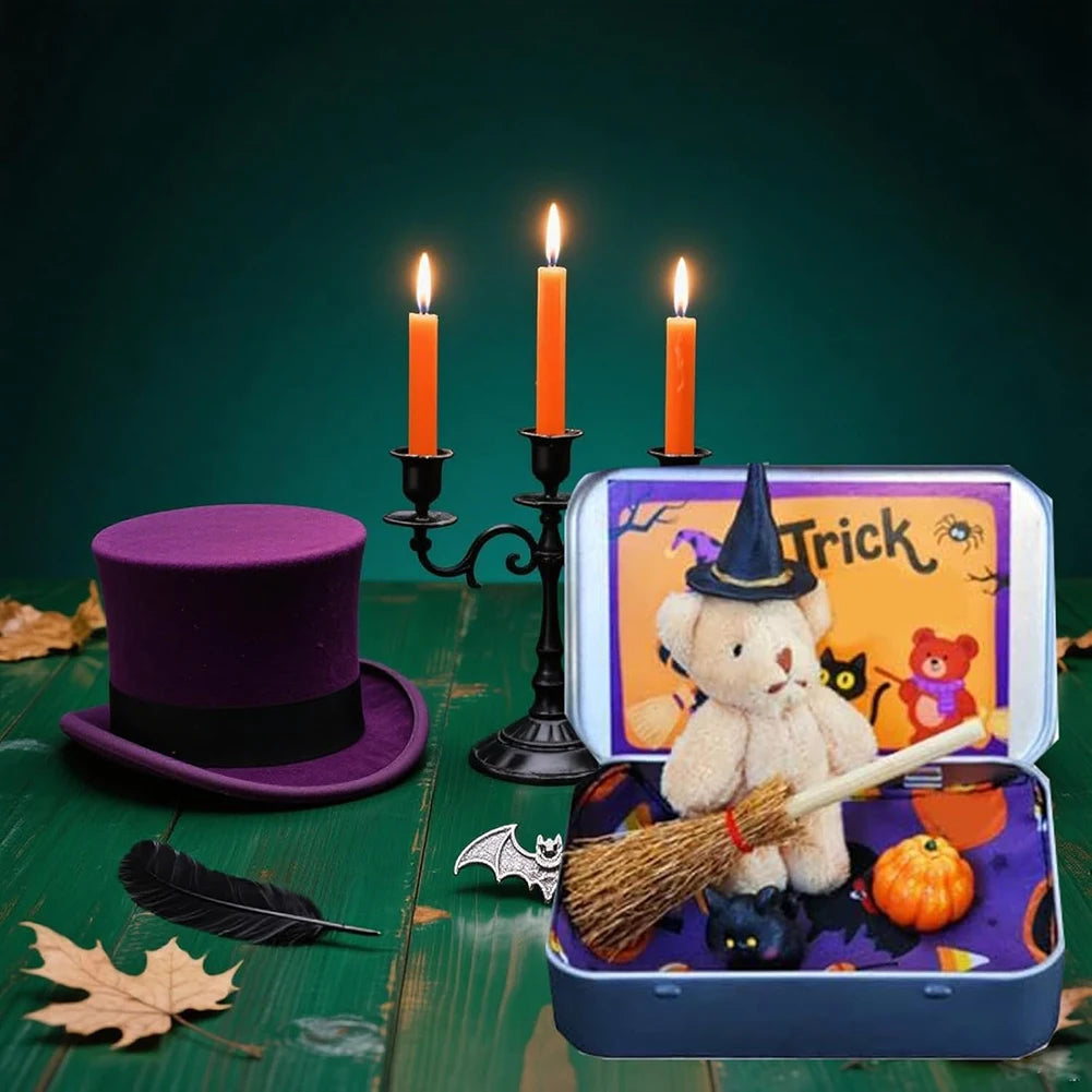 Halloween Witch Teddy Bear in a Box – Spooky Keepsake Gift Halloween Keepsake Gift Peaceful Pleasures Health and Wellness