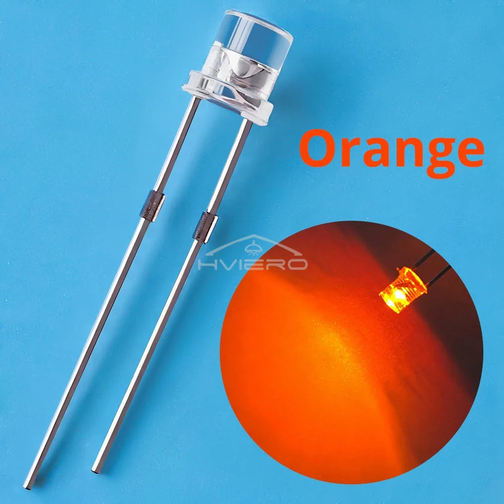 3mm Flat Top LED Diodes 100/200Pcs | Ultra Bright Wide Angle