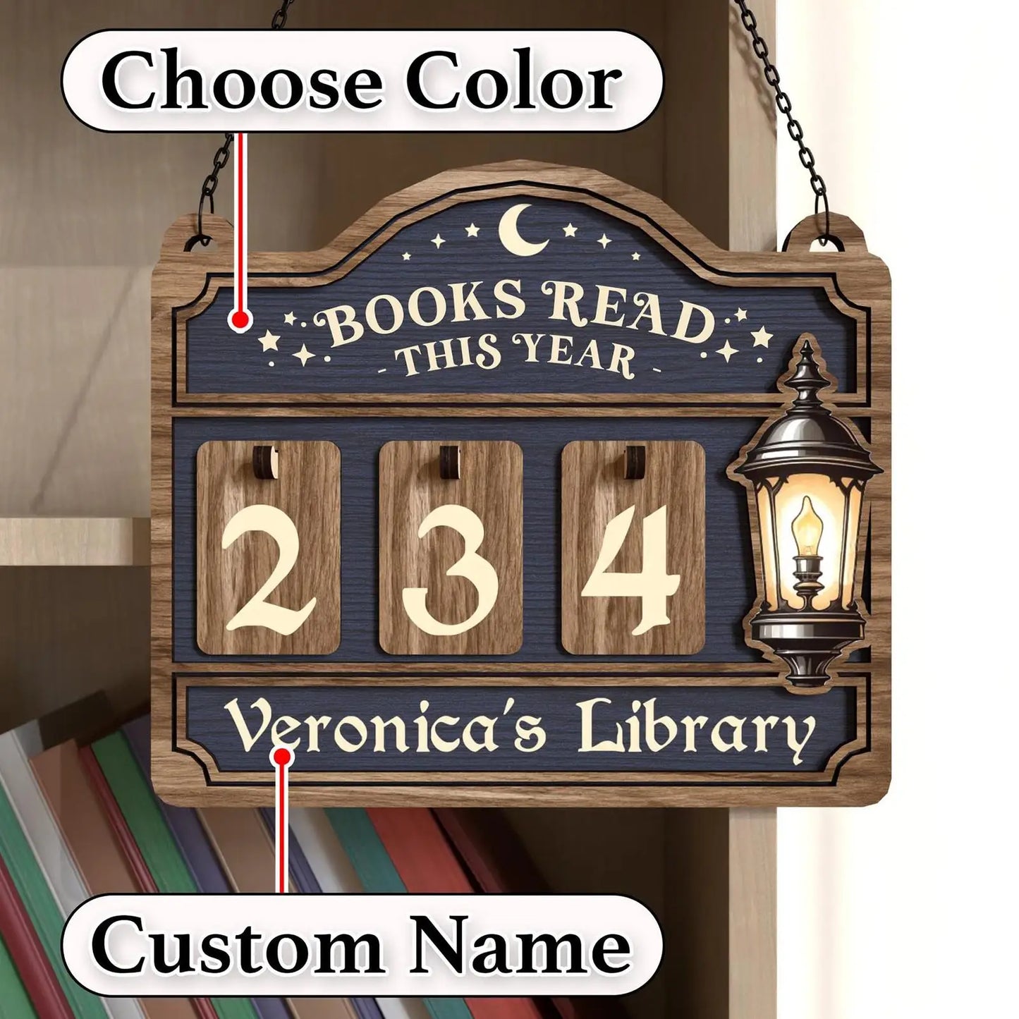 Wall Mount Book Counter Sign – Track Up to 999 Books Read