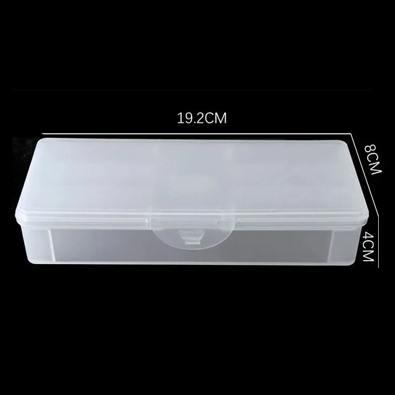 1Pc Rectangle Double-layer Nail Art Tool Empty Storage Box Tweezers Clippers Pens Polishing Nail Buffer Files Plastic Container Peaceful Pleasures Health and Wellness