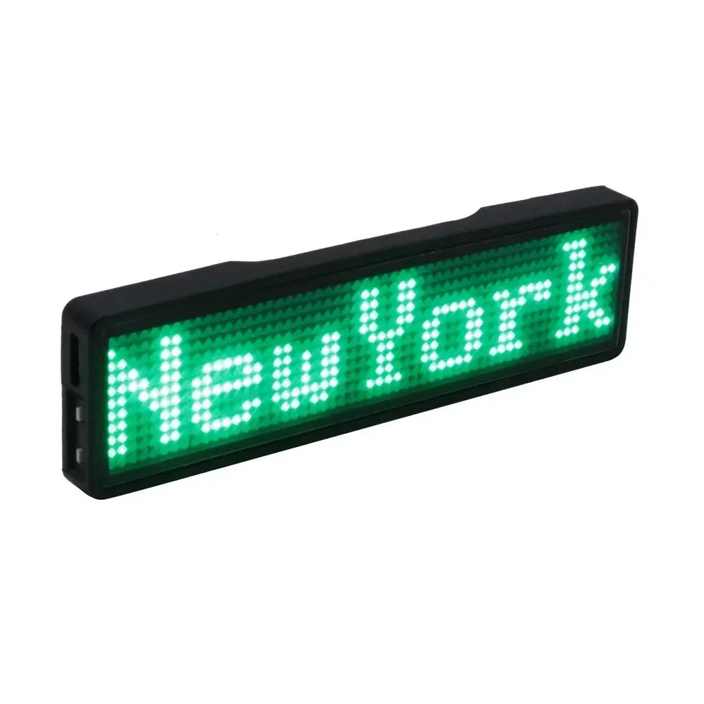 Bluetooth LED Name Tag – Rechargeable Scrolling Message Badge