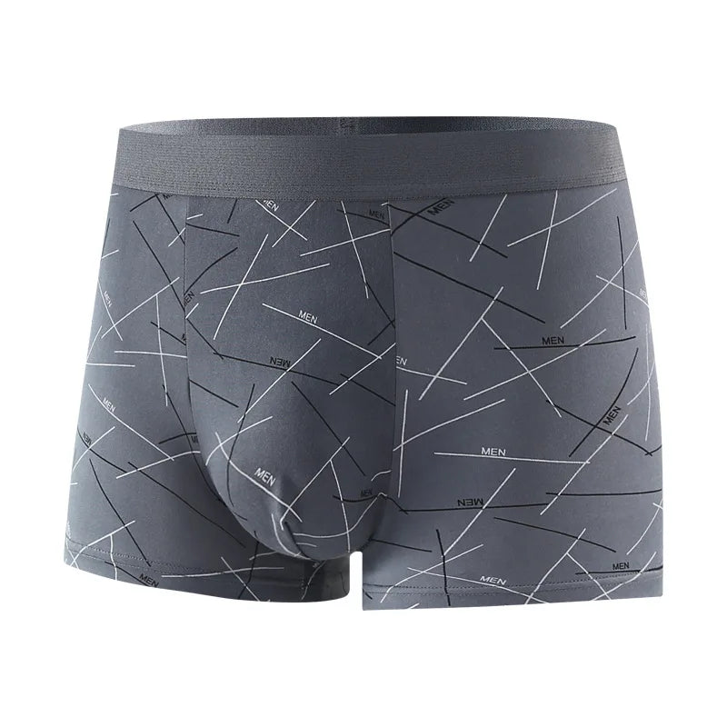 4 pieces of men's underwear: men's plain-cut boxers, youth-style mid-rise four-corner pants, large-sized boys' briefs, shorts Peaceful Pleasures Health and Wellness