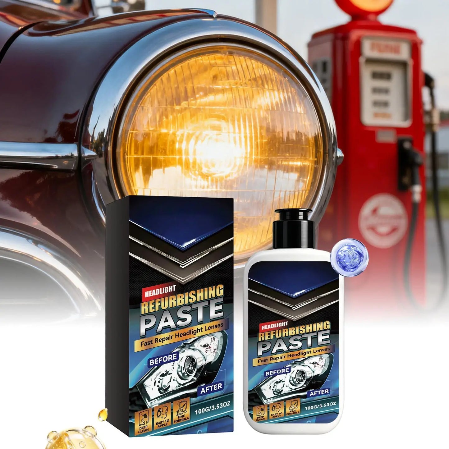 Car Headlight Restoration Polishing Paste 100g | UV Protection