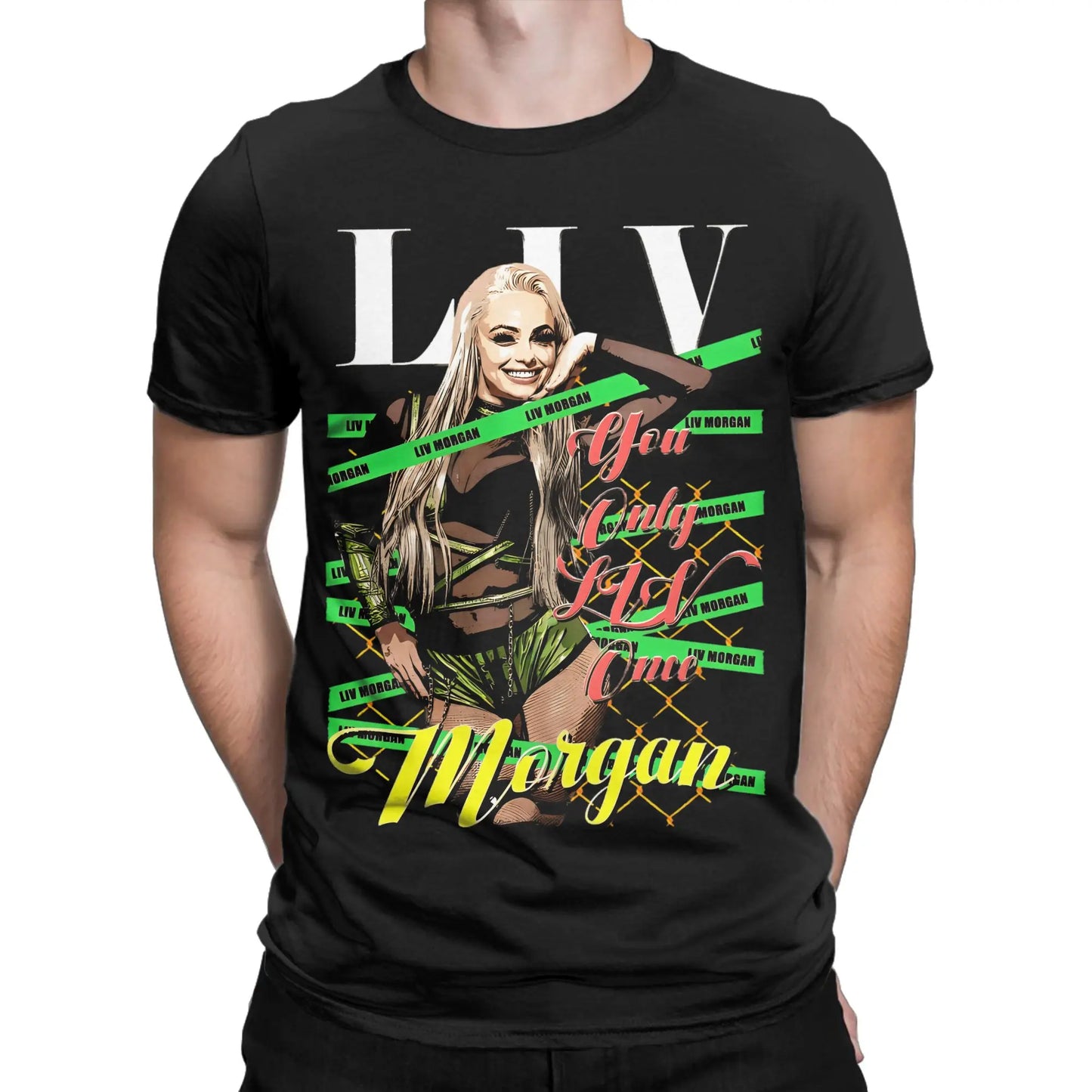 Liv Morgan T Shirt Men 100% Cotton Funny T-Shirts O Neck REVENGE Tee Shirt Short Sleeve Clothes Plus Size Peaceful Pleasures Health and Wellness 7 S