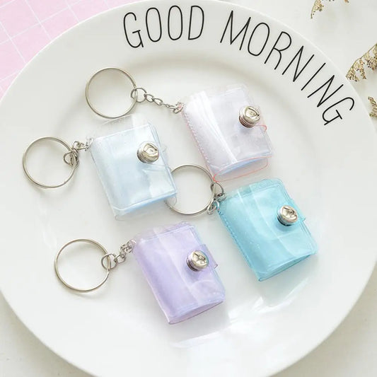 Mini Keychain Photo Album | Sequin PVC 2-Inch Card Holder Keychain Photo Album Peaceful Pleasures Health and Wellness