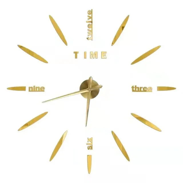 NEW Modern Design Large Wall Clock 3D DIY Quartz Clocks Fashion Watches Acrylic Mirror Stickers Living Room Home Decor Horloge Peaceful Pleasures Health and Wellness 022 Gold 3D Diameter100-130CM