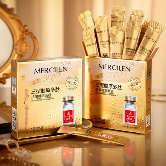 Mercilen Collagen Anti-Aging Sleeping Face Mask 20pc Set Sleeping Face Mask Peaceful Pleasures Health and Wellness