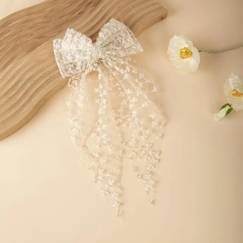 Girls Lace Swallowtail Bow Hair Clip – Princess Hairpin Gift