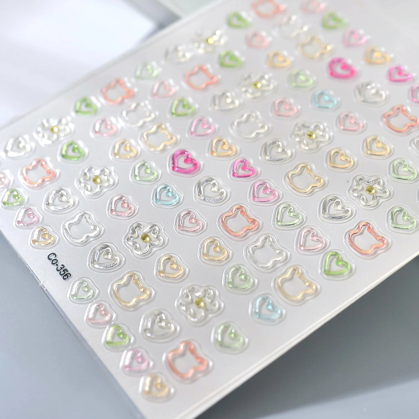 3D Nail Art Stickers – Hollow Love & Bear Embossed Decals