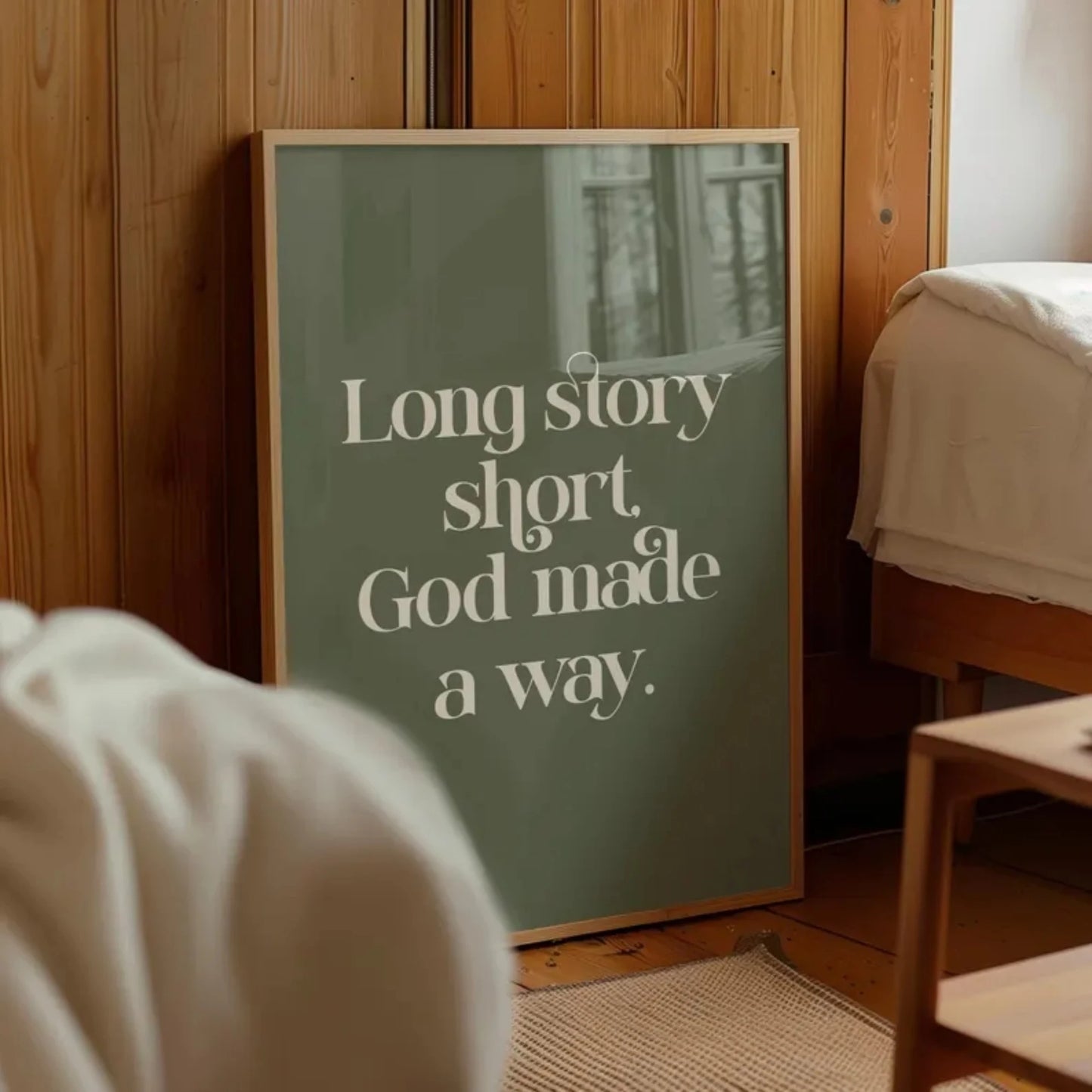 Long Story Short God Made A Way Christian Faith Wall Art Print Canvas Painting Poster Picture For Living Room,Bedroom Home Decor Peaceful Pleasures Health and Wellness