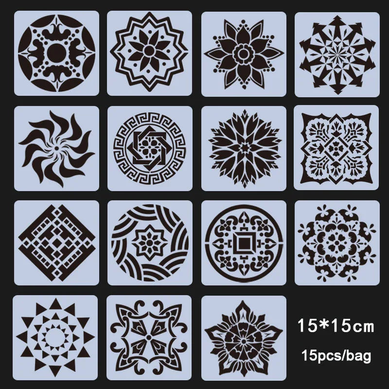 Hollow Mandala Stencils Painting Craft Templates Children Drawing