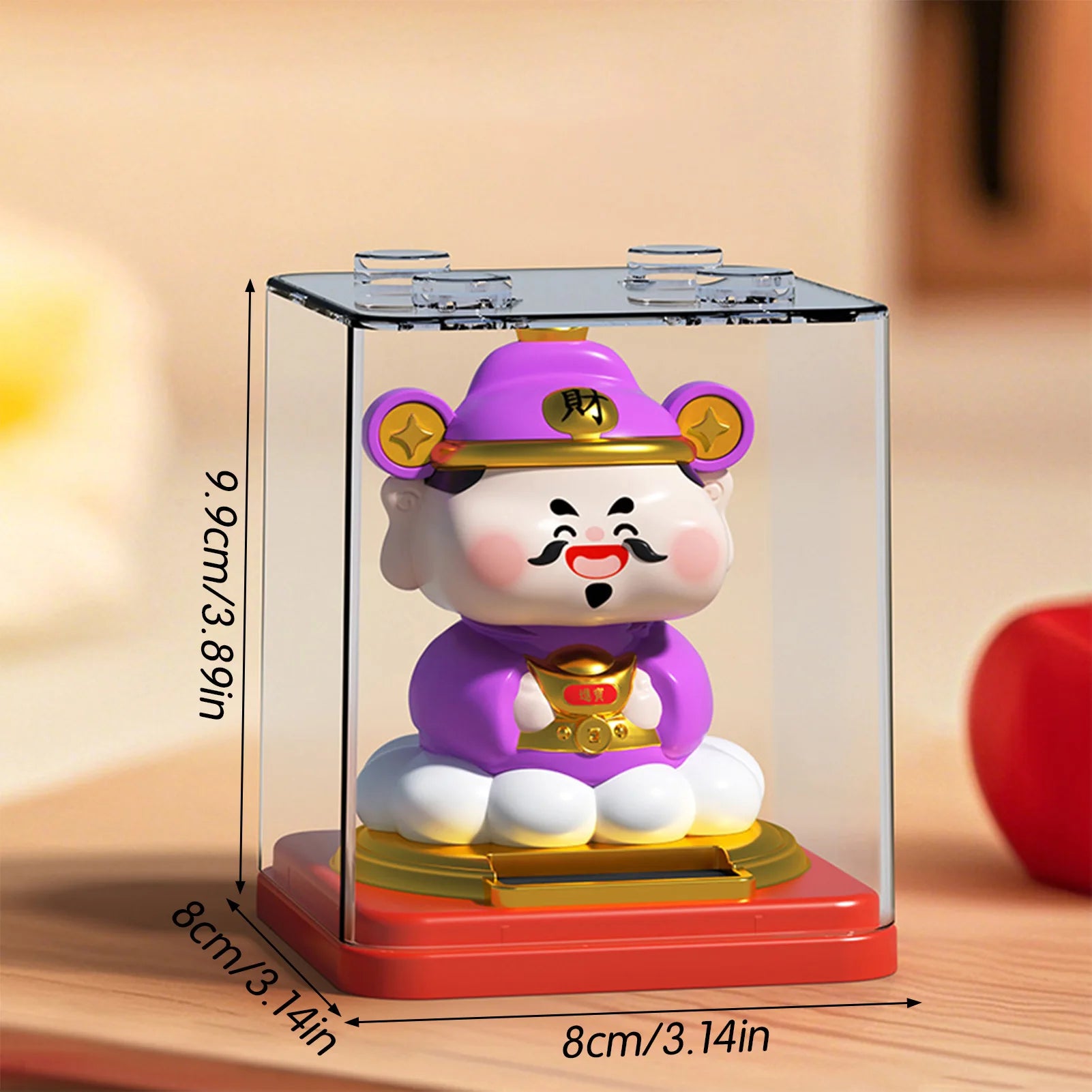Solar Powered Money God Figurine Auto Noddin Implies Auspiciousness Car Decoration Dashboard Automatic Nodding Solar Decor Peaceful Pleasures Health and Wellness
