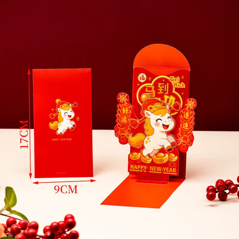 2026 Year of Horse Red Envelopes – 3D Hongbao Lucky Pockets