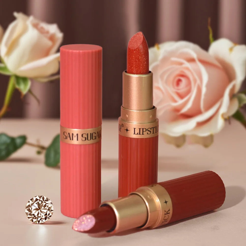 Pearlescent Sparkling Lipstick – Waterproof Lip Gloss, 6 Shades