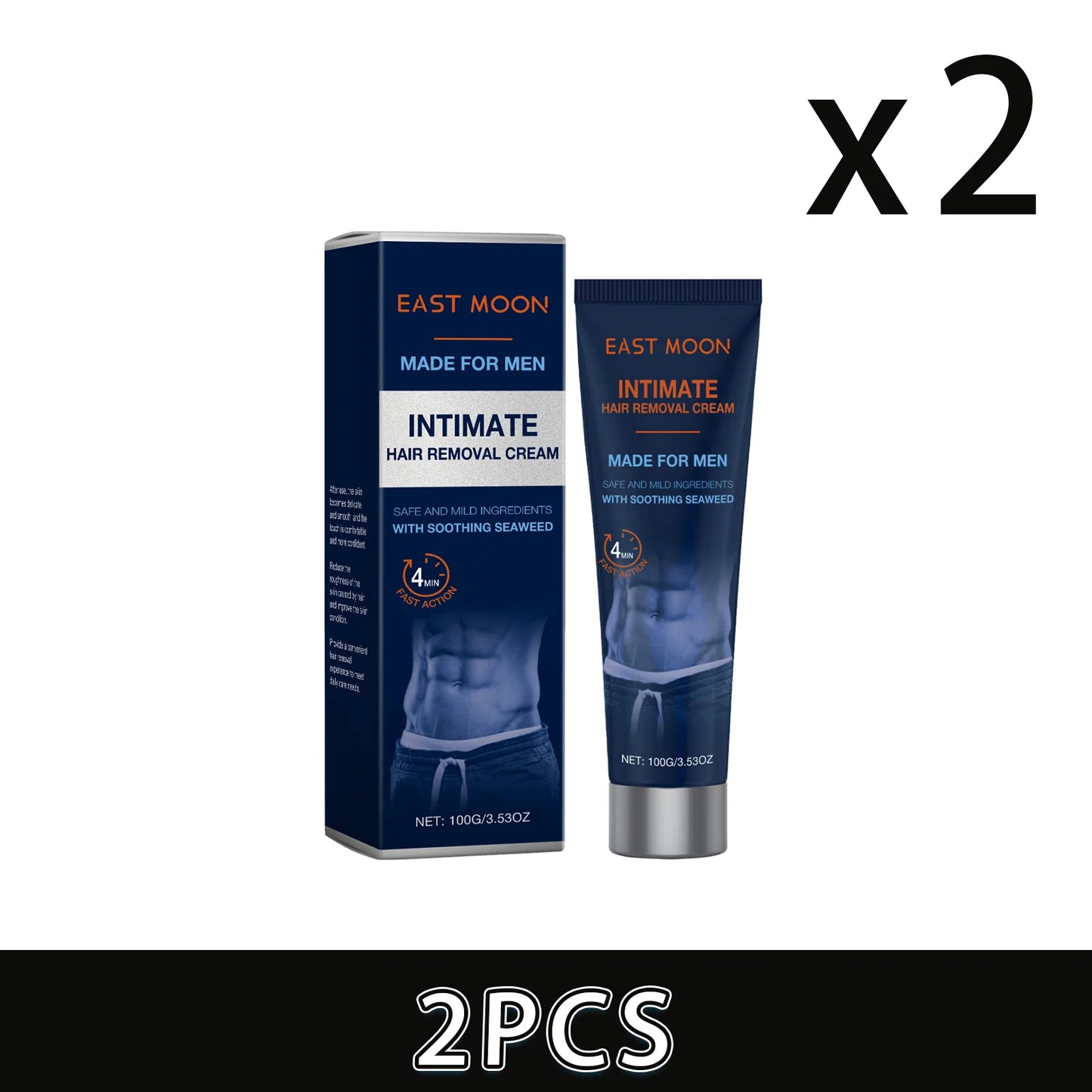 Men's Hair Removal Cream Non-Irritating Whole Body Beard Depilatory Moisturizing Nourishing Skin Care for Smooth Comfortable Peaceful Pleasures Health and Wellness 2pcs