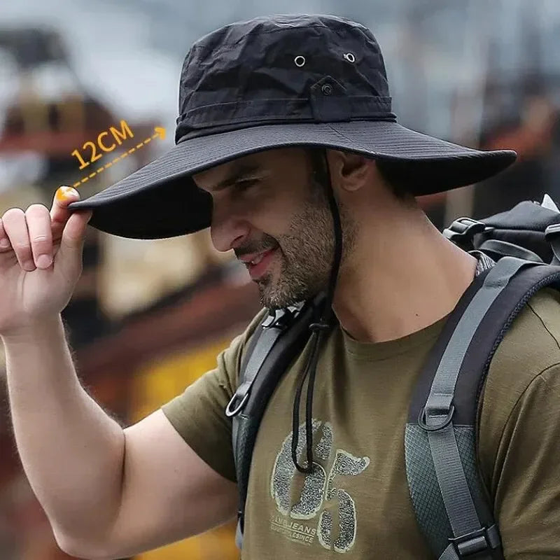Summer Mountaineering Fishing Hat Men's UV Resistant Fisherman Large
