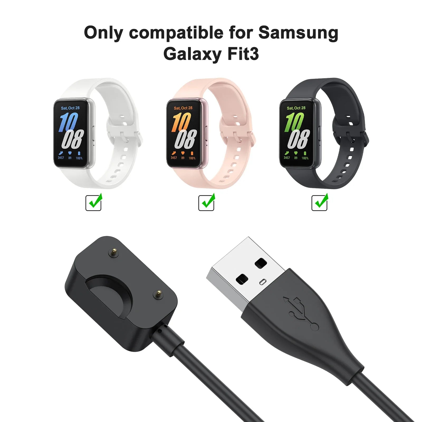 USB-C Magnetic Charger for Samsung Galaxy Fit 3 – 1-2 Pack Peaceful Pleasures Health and Wellness