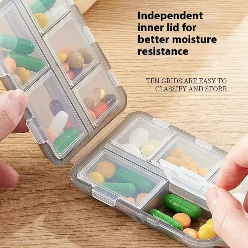 Portable Travel Pill Organizer – 12-Compartment Moisture-Proof