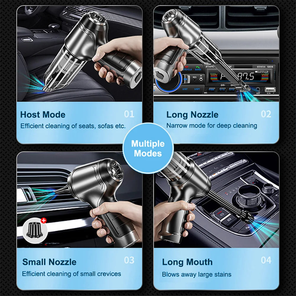 Car Vacuum Cleaner 95000PA Strong Suction Handheld Wireless Vacuum Cleaner for Car Household Portable Vacuum Cleaner Blower Peaceful Pleasures Health and Wellness