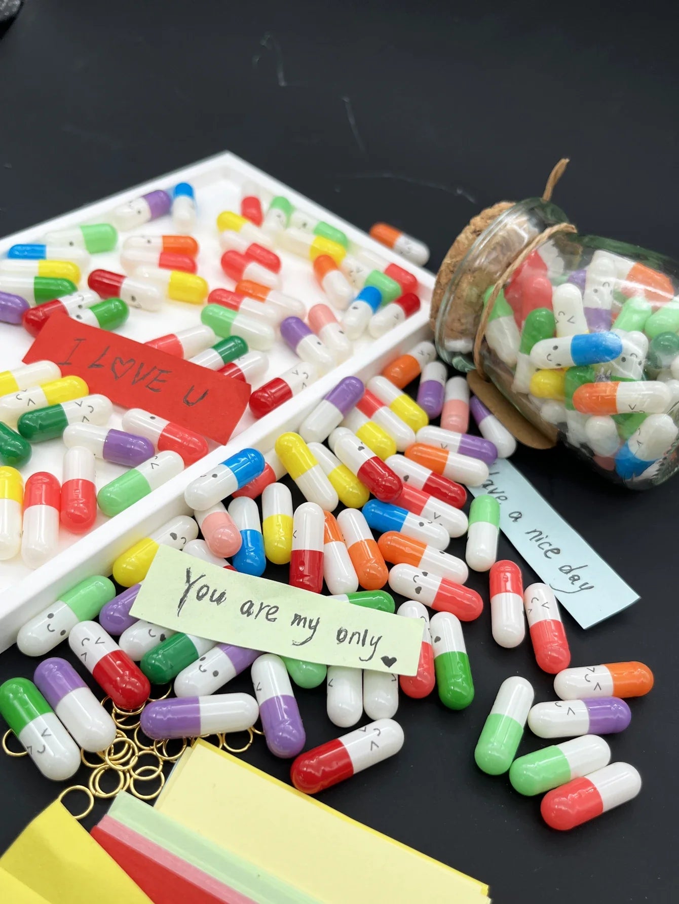 50pcs Message Capsule Love Pills – Blank Notes Wishing Bottle