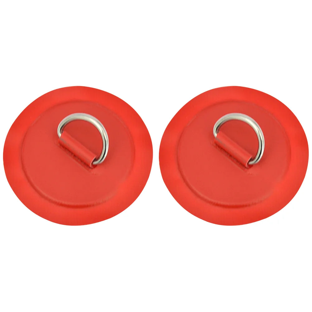 Inflatable Boat D-Ring Patch Stainless Steel PVC Pad Buckle For Kayak Raft Canoe Paddle Board SUP Surfboard Replacement Part Peaceful Pleasures Health and Wellness Red 2PCS