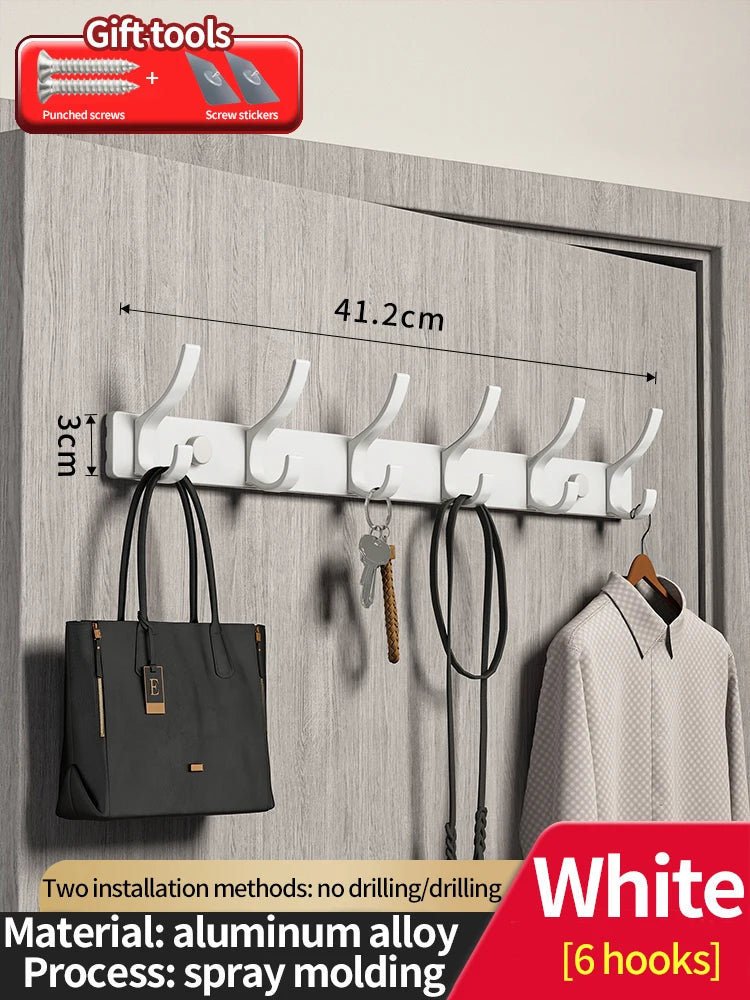 No-Drill Aluminum Wall Hook – Coat, Robe & Bag Hanger Organizer