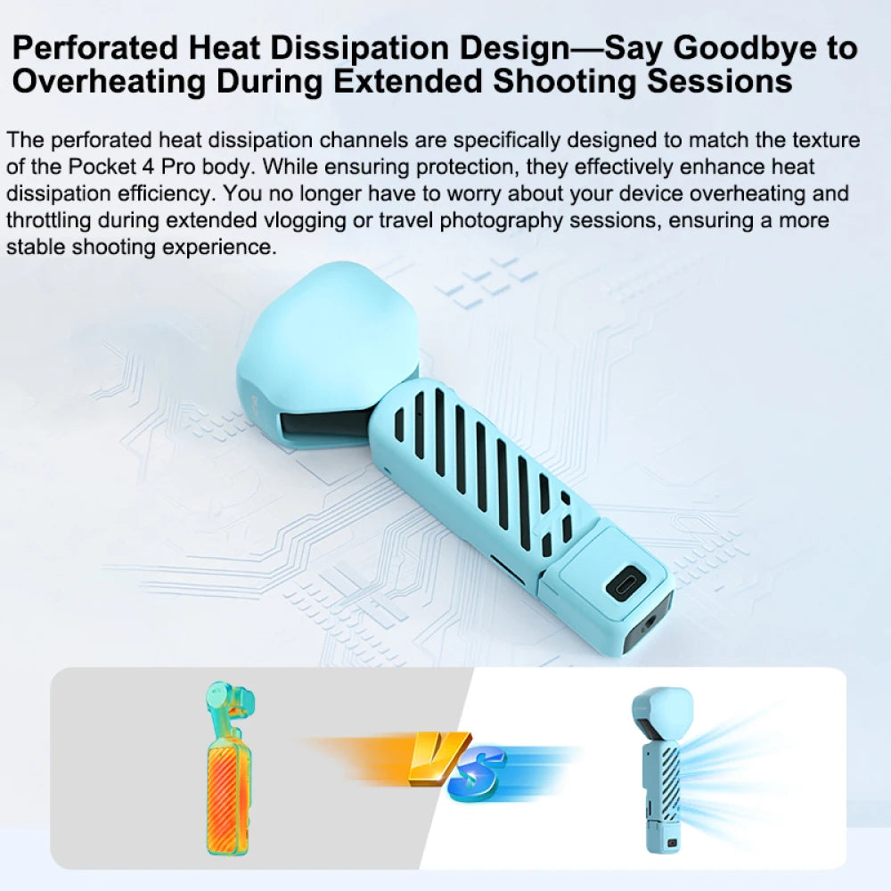For DJI Pocket 4 Pro Silicone Case Hollow Heat Dissipation Anti-Fall Full Protection Skin-Friendly Anti-Fingerprint Precision Peaceful Pleasures Health and Wellness