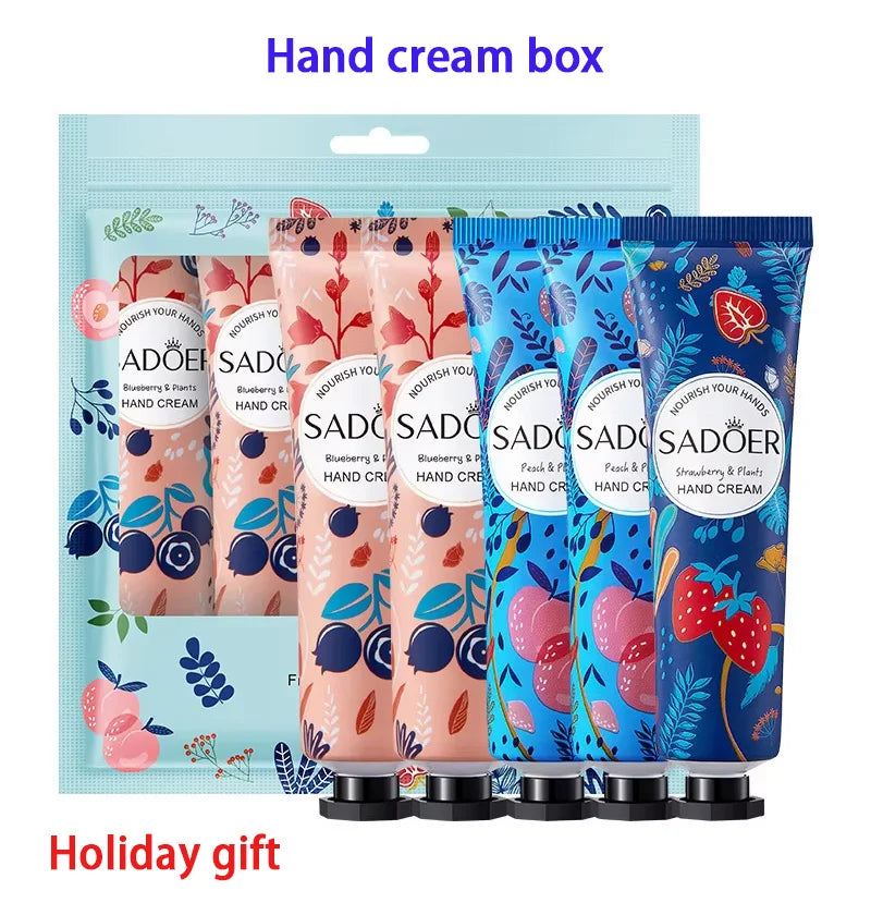 SADOER 5-Piece Fruit Plant Hand Cream Set – Moisturizing Gift