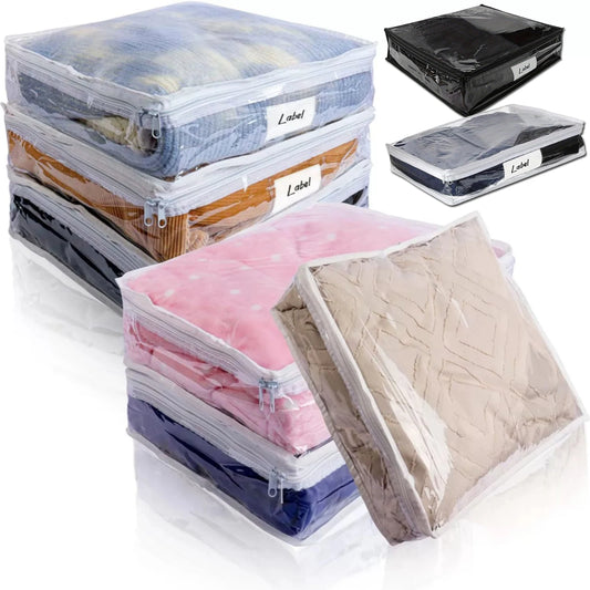 Clear Zippered Storage Bags for Sweaters, Blankets & Linens Clothing Storage Bags Peaceful Pleasures Health and Wellness