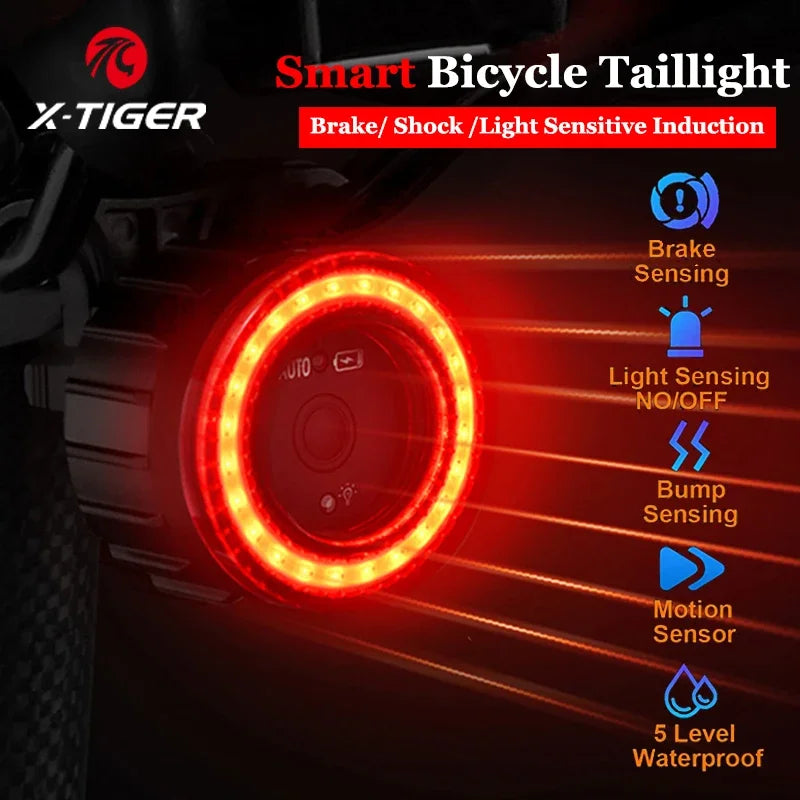 X-TIGER Smart Bicycle Tail Light – LED Sensor Brake Warning