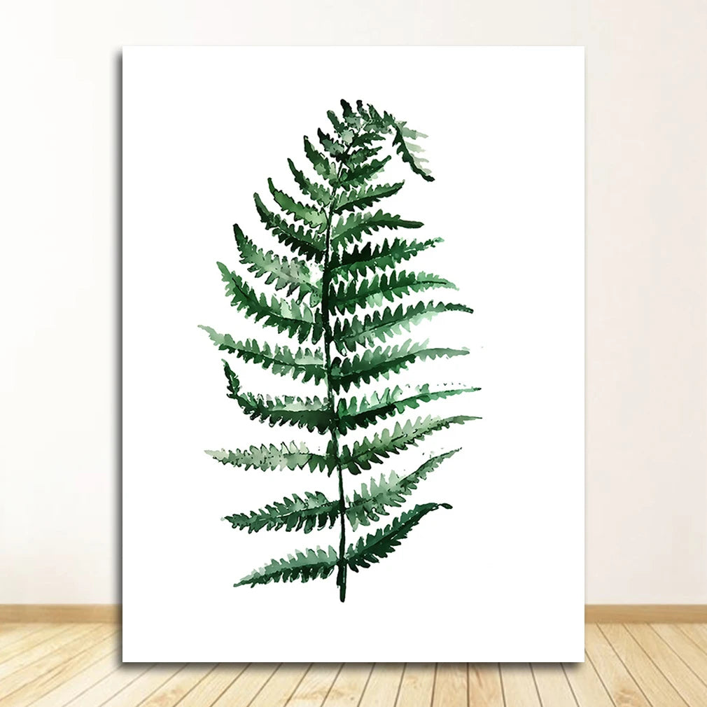 Wall Art Paintings for Living Room Home Decor Scandinavian Style Tropical Plants Poster Green Leaves Decorative Picture Modern Peaceful Pleasures Health and Wellness 0511XX02 25x35cm No Frame